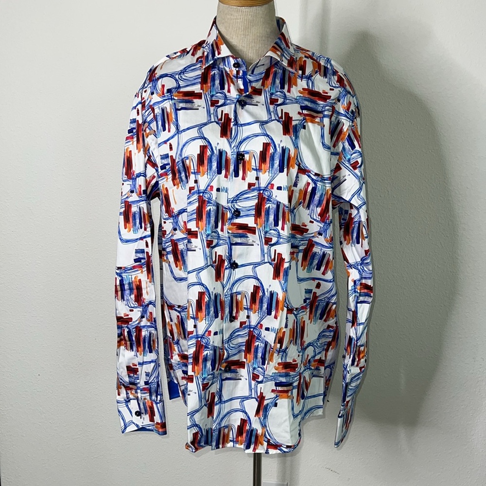 Gene Hiller Modern Canvas Button Up Shirt